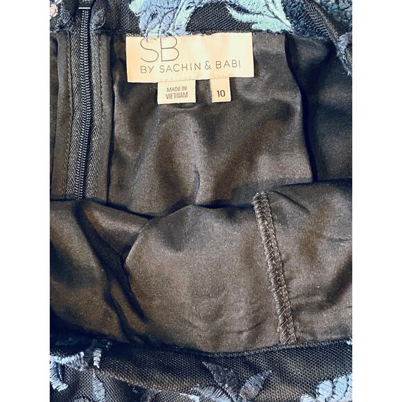 Sachin & Babi Embroidered Dark Floral Lace A-Line Skirt 10 whimsigoth romantic - Picture 8 of 9